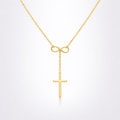 gold cross infinity necklace