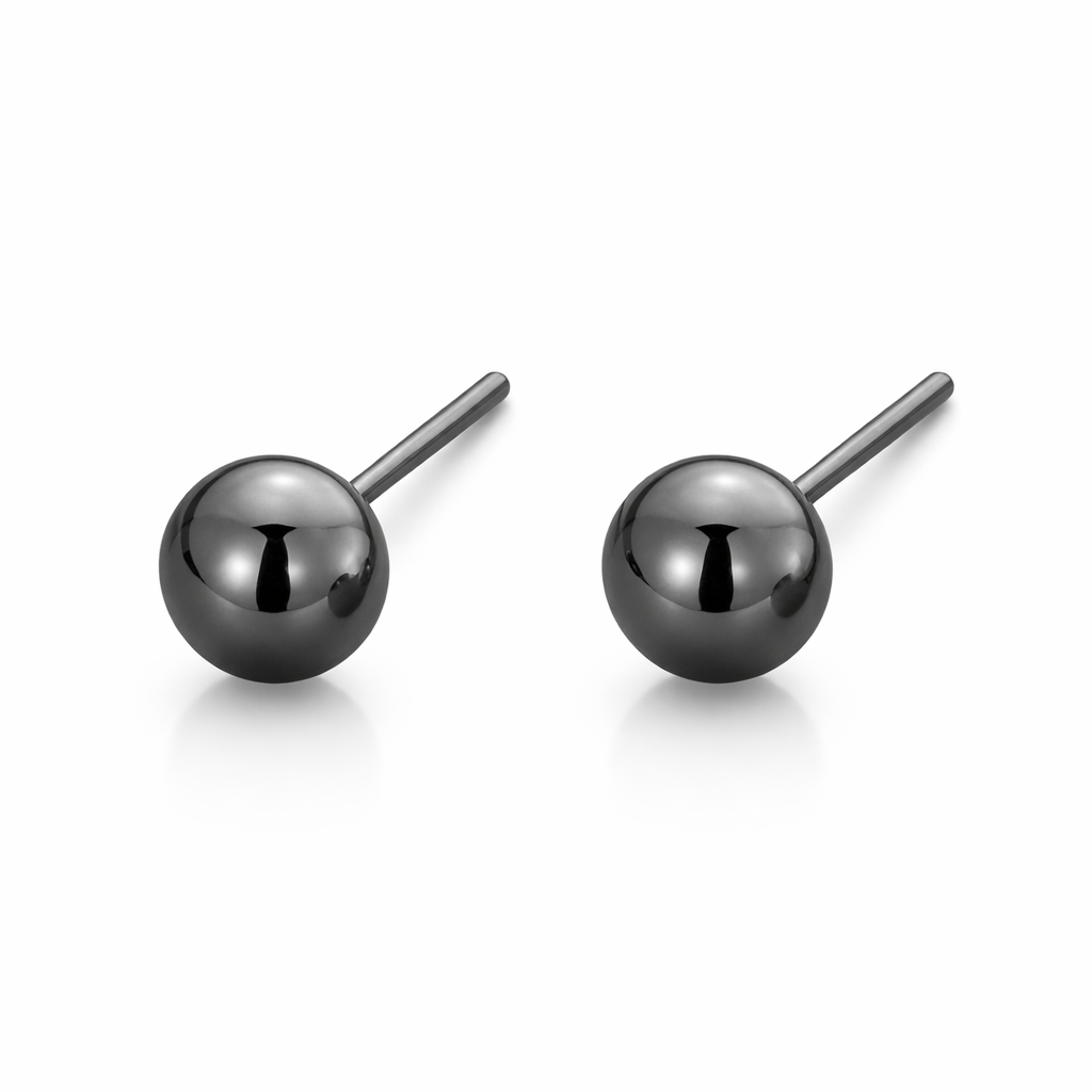 BLACK GOLD STUD EARRINGS