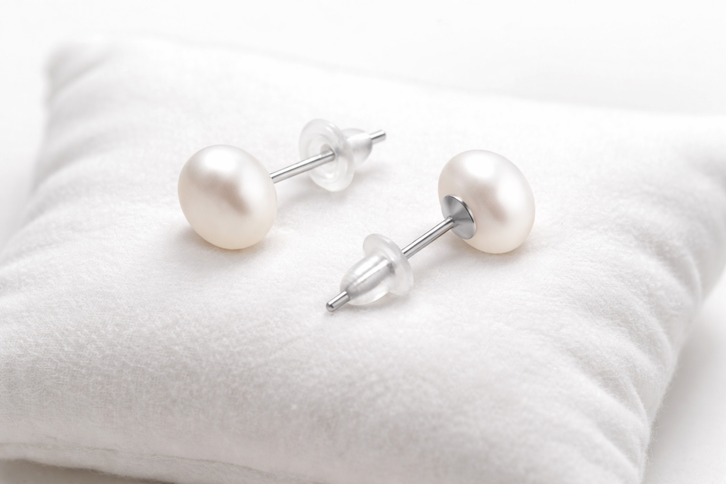 pearl stud earrings