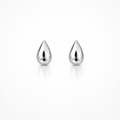 silver water drop stud earrings